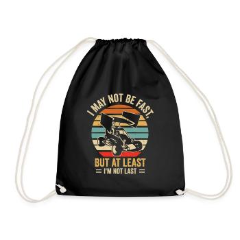 Sprint Car Dirt Track Racing - Drawstring Bag - black - Front