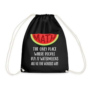 Mathematics and Watermelons - Drawstring Bag - black - Front
