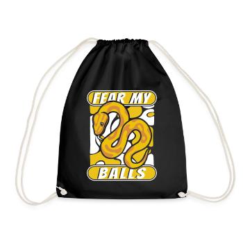 Fear My Balls Python Snake Banana Ball Python - Drawstring Bag - black - Front