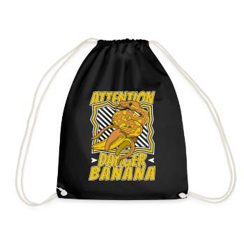 Attention Danger Banana Python Schlange Banana - Turnbeutel - Schwarz - Vorne