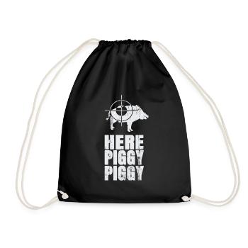 Wild Boar Hunt Wild Boar Hunter Hogger - Drawstring Bag - black - Front