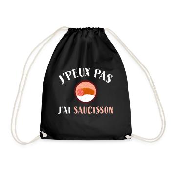 J'Peux Pas J'ai Saucisson Cadeau Apéro Humour Fun - Sac de sport léger - noir - Devant