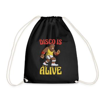 Roller skating Bigfoot Disco is alive - Drawstring Bag - black - Front