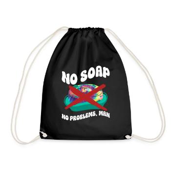 Pas de problèmes sans savon, homme - teinture de cravate hippie - Sac de sport léger - noir - Devant