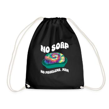 Pas de problèmes sans savon, homme - teinture de cravate hippie - Sac de sport léger - noir - Devant