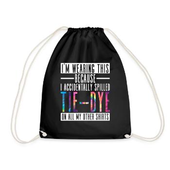 Tie-dye spilled on other shirts - Hippie - Drawstring Bag - black - Front