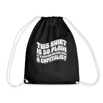Shirt is simple, how capitalist feel - hippie - Drawstring Bag - black - Front