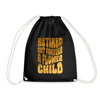 Retraité, mais toujours un enfant hippie fleur - Sac de sport léger - noir - Devant