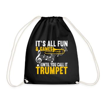 Posaune Trombone - Turnbeutel - Schwarz - Vorne