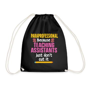 Paraprofessional Teacher Para Educator - Drawstring Bag - black - Front
