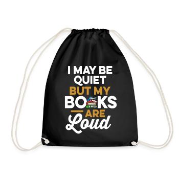 Librarian Bookworm Book Nerd Reading Library - Drawstring Bag - black - Front
