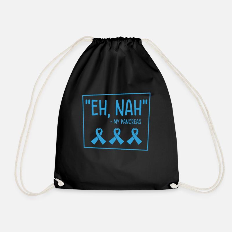Diabetic Pancreas Diabetes Awareness - Drawstring Bag - black