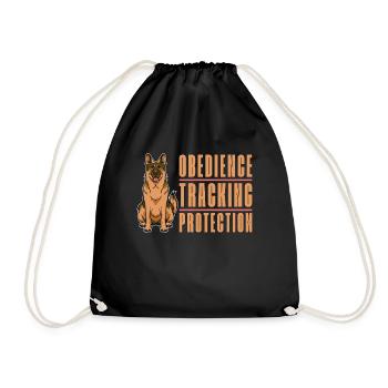 German Shepherd Obedience Tracking Police Dogs - Drawstring Bag - black - Front