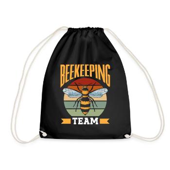 Team beekeeping, honey bee, beekeepers, beekeepers - Drawstring Bag - black - Front