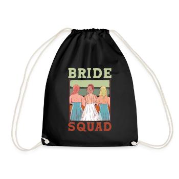 Braut Team Hochzeit Heiraten Bräute Party - Turnbeutel - Schwarz - Vorne