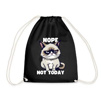 Lustige Grump Cat - Nope, Not Today - Sarkasmus - Turnbeutel - Schwarz - Vorne