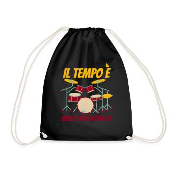 Il Tempo Quello Che Decido Io Strumento Rocknroll - Turnbeutel - Schwarz - Vorne
