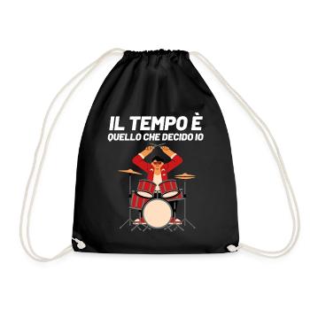 Il Tempo Quello Che Decido Io Strumento Schlagzeug - Turnbeutel - Schwarz - Vorne