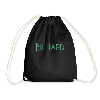 Billiard Schriftzug - Turnbeutel - Schwarz - Vorne