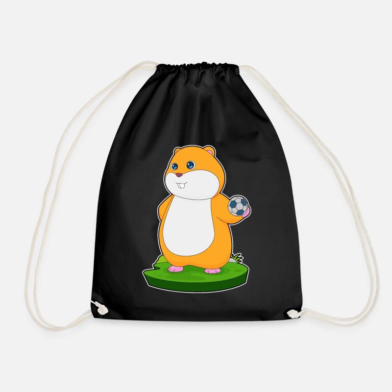 Hamster Handballspieler Handball - Turnbeutel - Schwarz