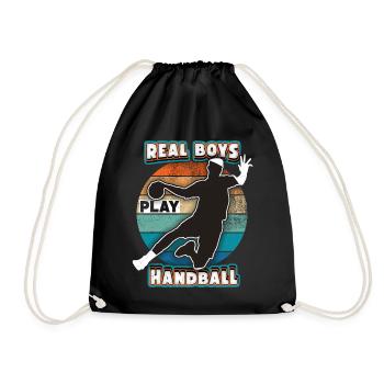 Handball Handballspieler, Sport Spruch, Regenbogen - Turnbeutel - Schwarz - Vorne