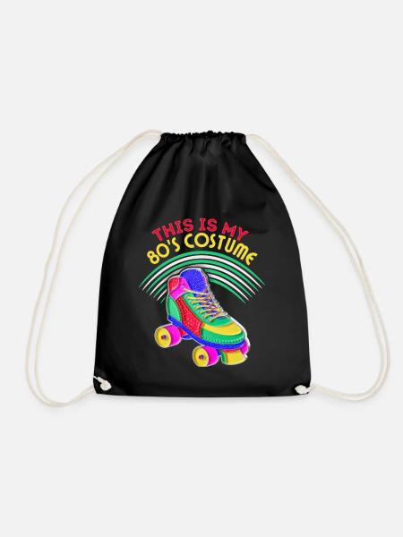 80s Roller Skates, Roller Skating, Saying - Drawstring Bag - black
