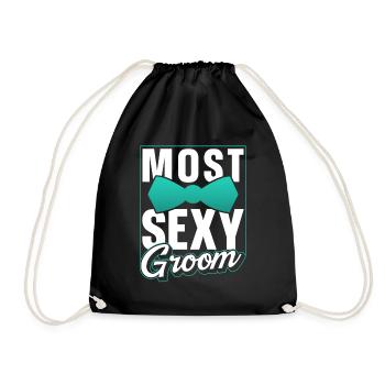Sexyster Groom Wedding Party Sayings Marriage - Drawstring Bag - black - Front