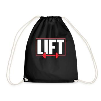 Lift Gym Weightlifting Weightlifting Workout - Drawstring Bag - black - Front