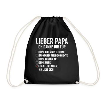 Vater Vatertag Papa - Turnbeutel - Schwarz - Vorne