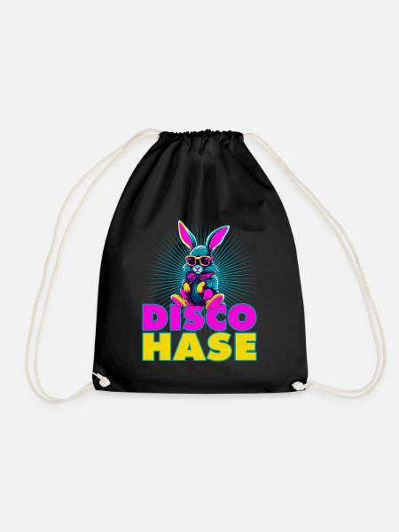 Disco Hase Tanz Tanzen - Turnbeutel - Schwarz