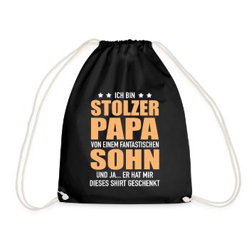 Stolzer Papa Fantastischen Sohn Geschenk Papa - Turnbeutel - Schwarz - Vorne