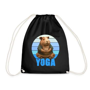 Yoga Meerscheinchen Yogaübung Stretching Dehnen - Turnbeutel - Schwarz - Vorne