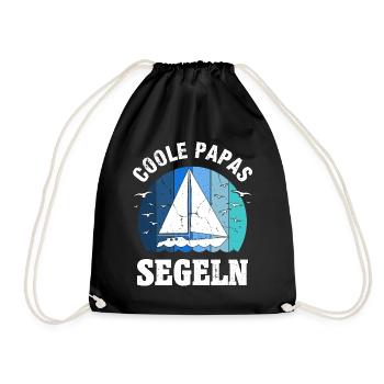 Segeln Segler Segelboot Papa Vatertag Geschenk - Turnbeutel - Schwarz - Vorne