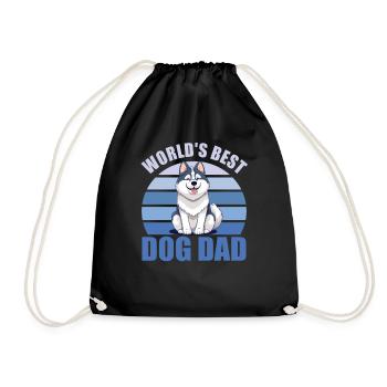 Meilleur chien au monde papa mignon Husky - Sac de sport léger - noir - Devant
