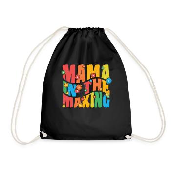 Mama in the making vintage flowers - Drawstring Bag - black - Front