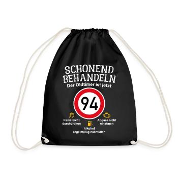 94. Geburtstag Schonend Behandeln Oldtimer Ist 94 - Turnbeutel - Schwarz - Vorne