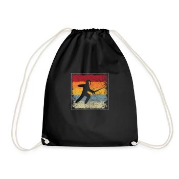 Fencing Retro - Drawstring Bag - black - Front