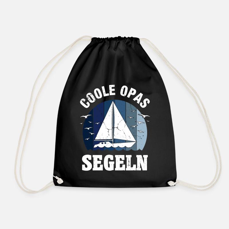 Segeln Segler Segelboot Boot Opa Vatertag Geschenk - Turnbeutel - Schwarz