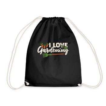 I Love Gardening Allotment Garden Horticulture Gardener - Drawstring Bag - black - Front