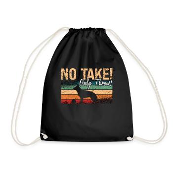 German Shepherd No Take Only Throw Retro Canine - Drawstring Bag - black - Front