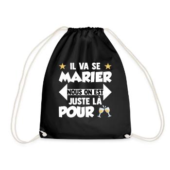 Humour EVG Cadeau Futur Marié Garçon Mariage Team - Sac de sport léger - noir - Devant