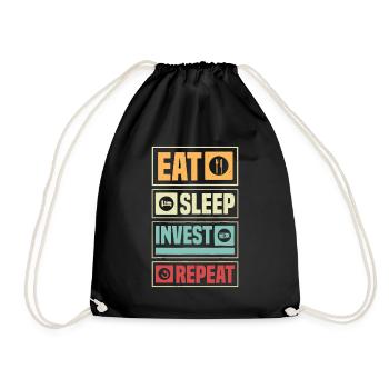 Financial Freedom Independence Eat Sleep Invest - Drawstring Bag - black - Front