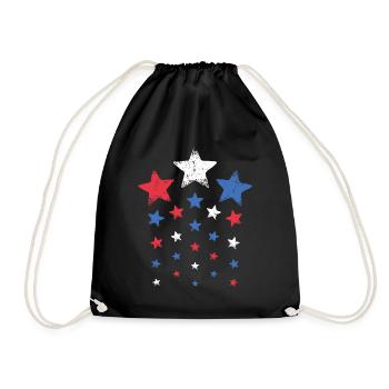 4 juillet Femmes Hommes Mignons Rouge Blanc Bleu Étoiles - Sac de sport léger - noir - Devant