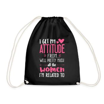 Je reçois mon attitude des femmes dans ma vie Sassy - Sac de sport léger - noir - Devant