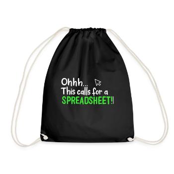 Ohhh This Calls For A Spreadsheet - Drawstring Bag - black - Front