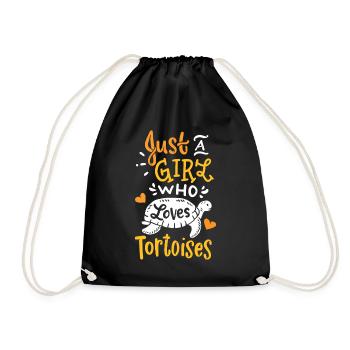 Tortoise Lover, Funny Tortoise, Tortoise - Drawstring Bag - black - Front