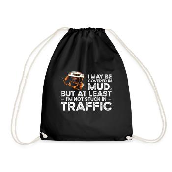 Off Road 4X4 Wheeler Offroading Dirt Mudding - Drawstring Bag - black - Front