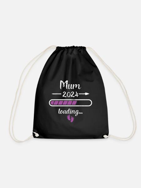 Mum 2024 Loading Schwangerschaft Mutter Mommy Mom - Turnbeutel - Schwarz
