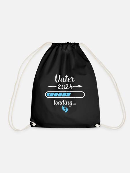 Vater 2024 Loading Schwangerschaft Papa Vater - Turnbeutel - Schwarz