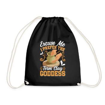Conception de poterie en céramique - Sac de sport léger - noir - Devant